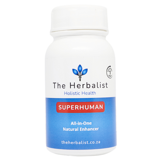 Superhuman capsules, your all in one natural supplement for energy, focus, and stress relief.