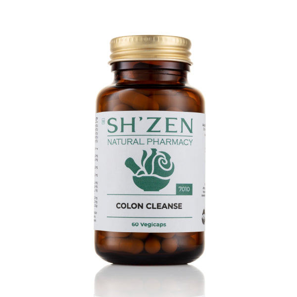 Bottle of Sh'zen Colon Cleanse supplements 60 Vegicaps