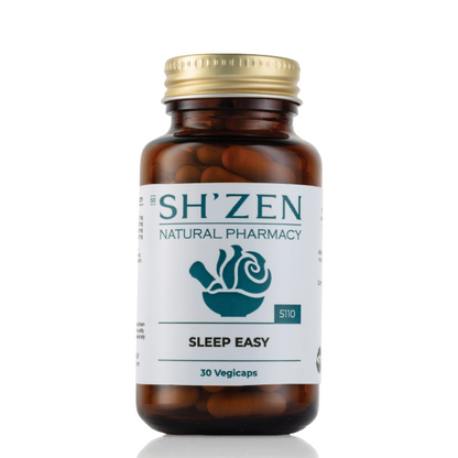 SH'ZEN Natural Pharmacy Sleep Easy Vegicaps on a white background
